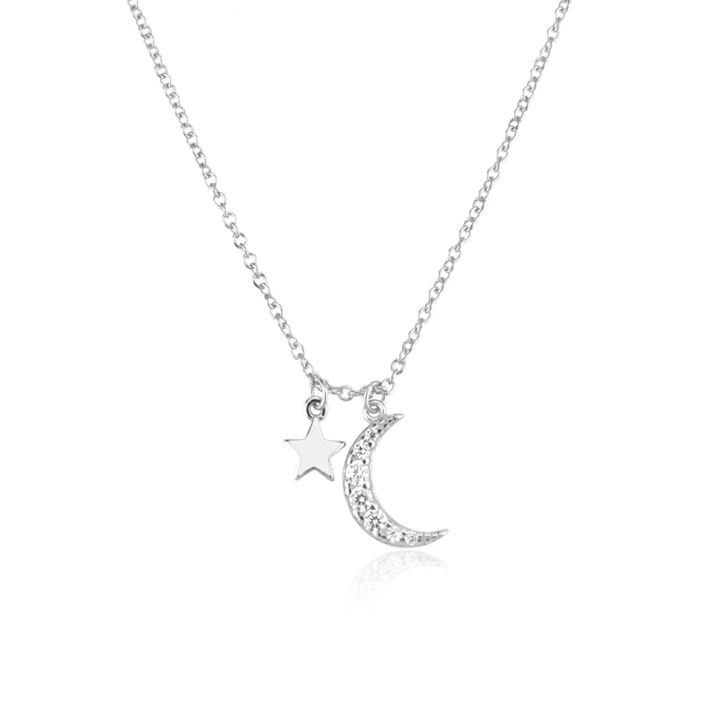 Golden Moon Star Necklace