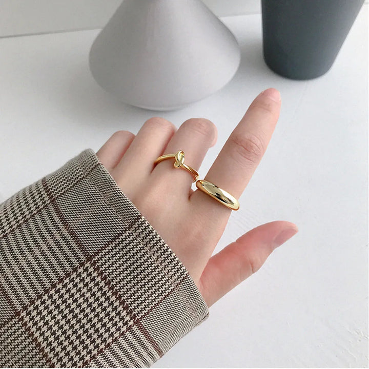 Golden Crescent Bold Adjustable Ring