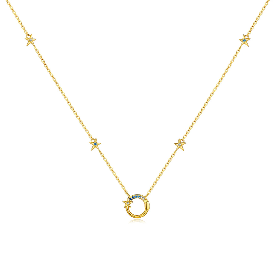 Celestial Star Crescent Moon Necklace