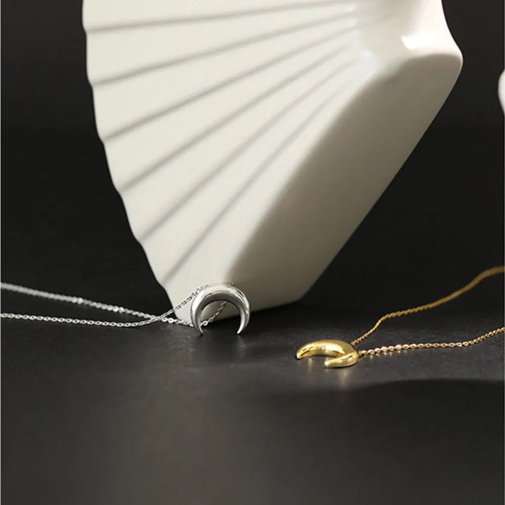 Golden Crescent Moon Necklace
