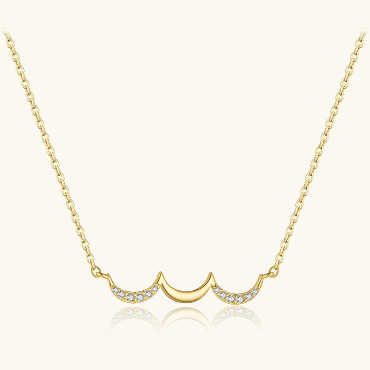 Triple Moon Crescent Necklace