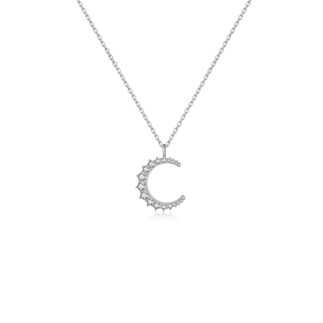 Midnight Blue Crescent Pendant Necklace