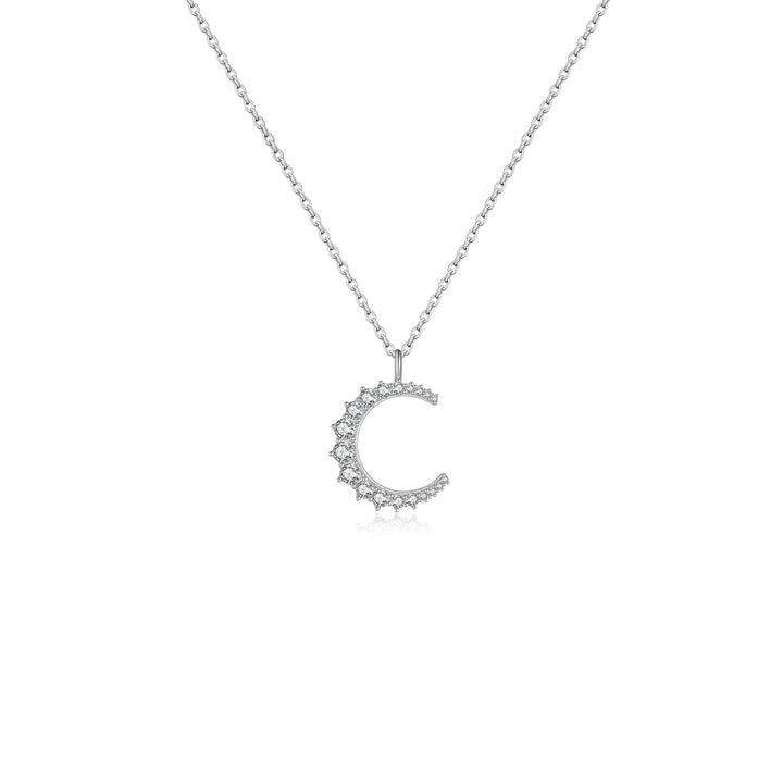 Midnight Blue Crescent Pendant Necklace