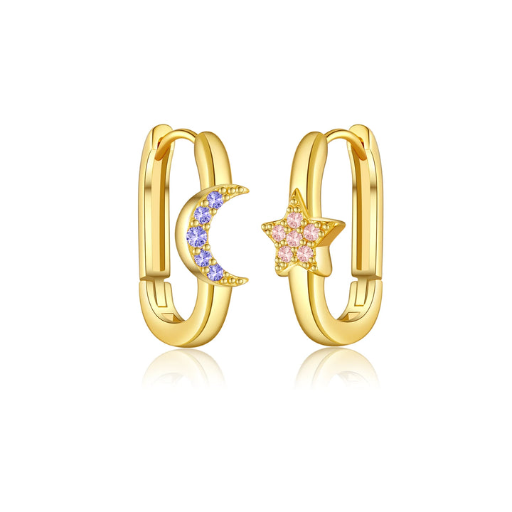 Moon Star Hoop Earrings