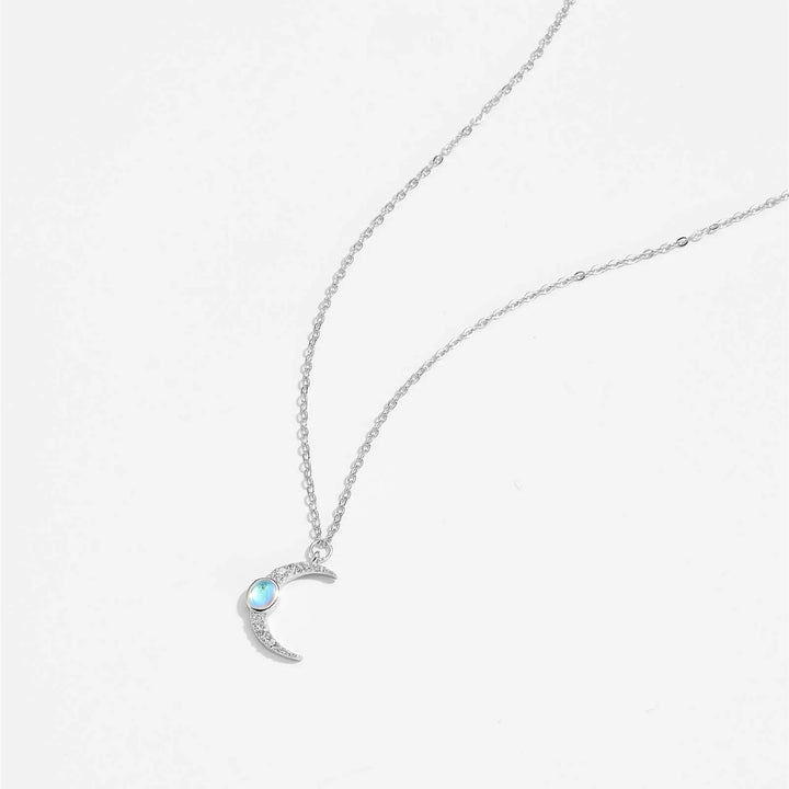 Opal Crescent Moon Necklace