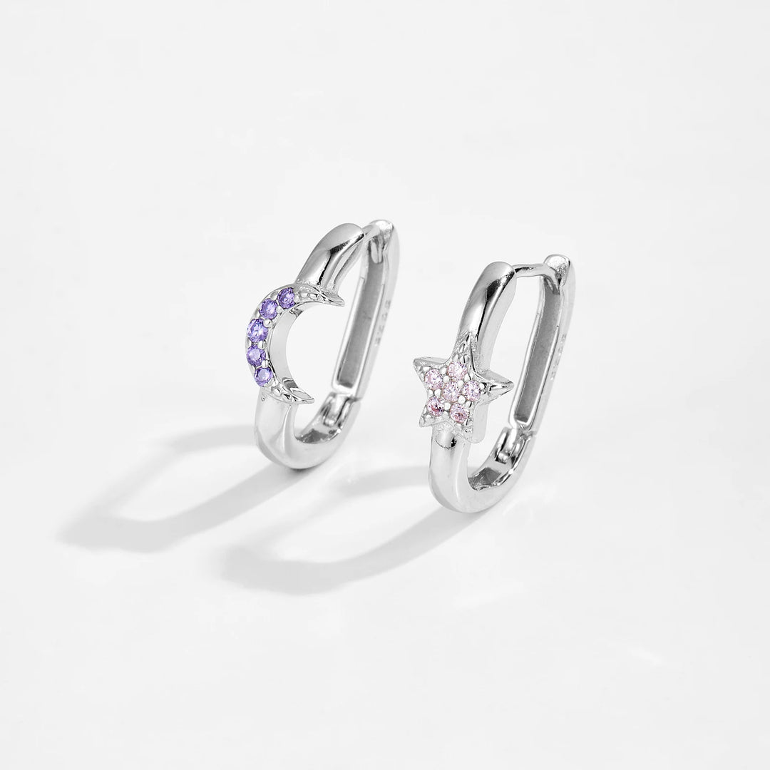 Moon Star Hoop Earrings