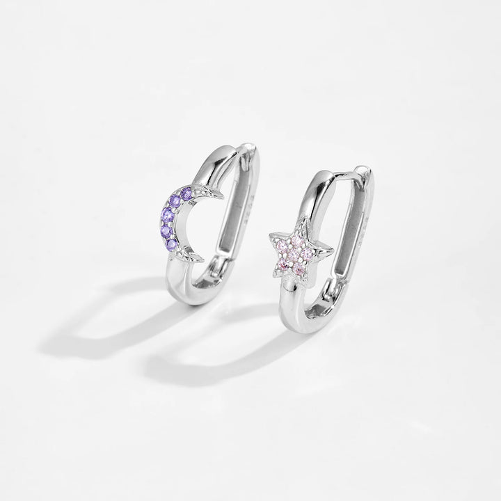 Moon Star Hoop Earrings