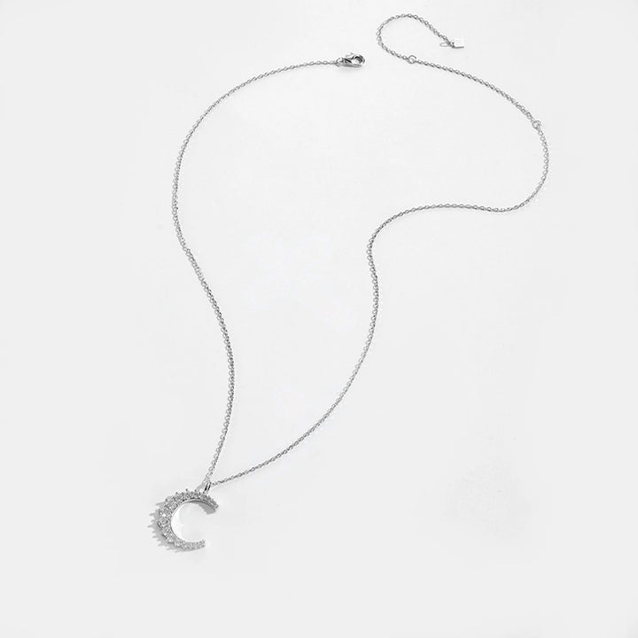 Midnight Blue Crescent Pendant Necklace