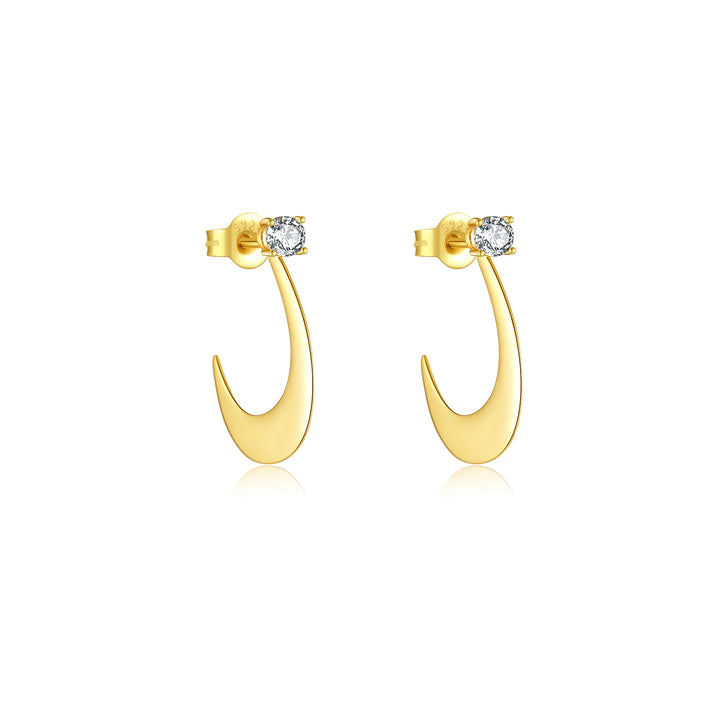 Emerald Crescent Drop Earrings
