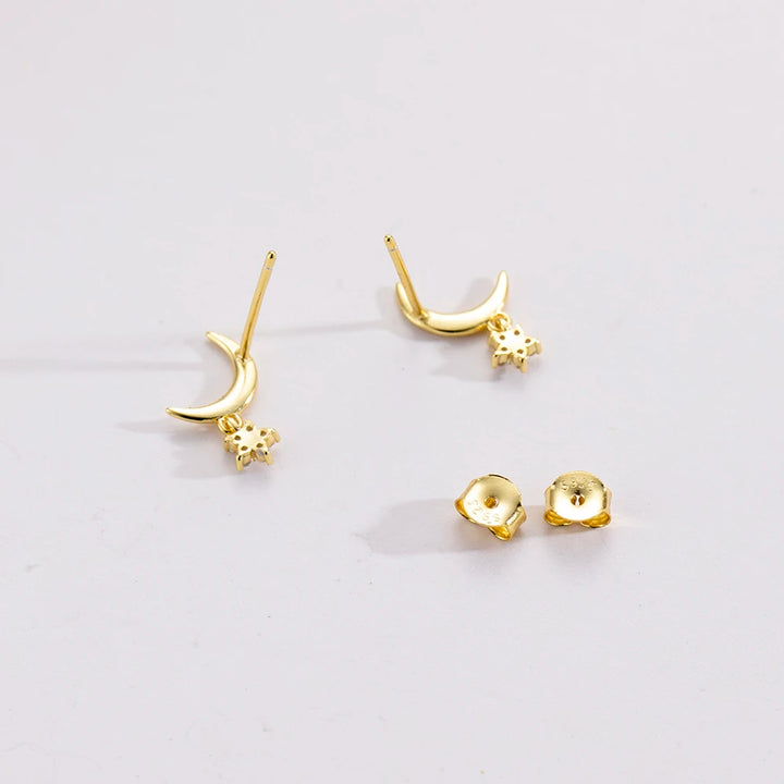 Golden Moon Star Studs