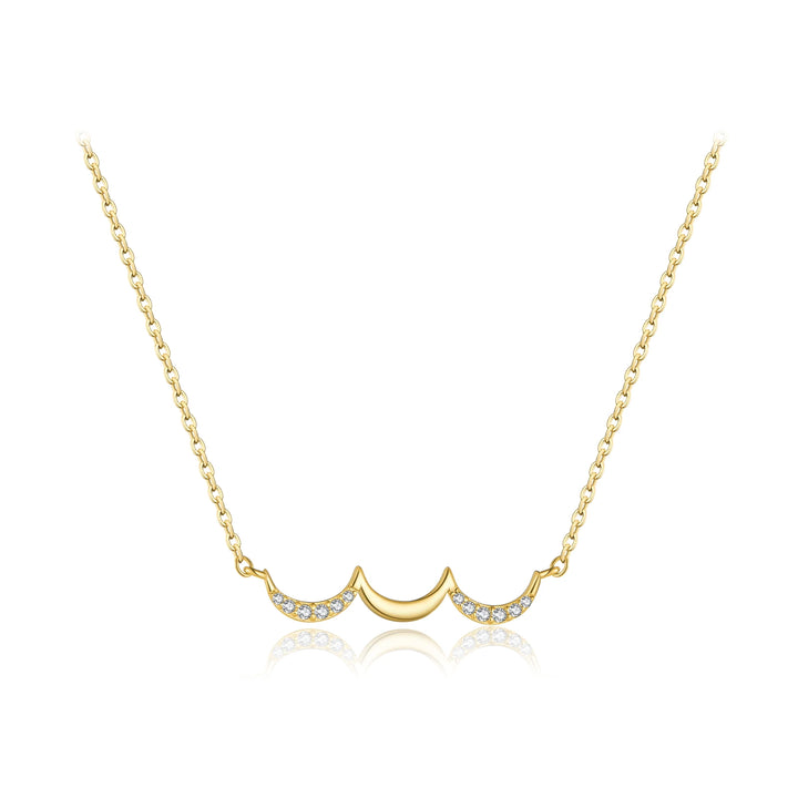 Triple Moon Crescent Necklace