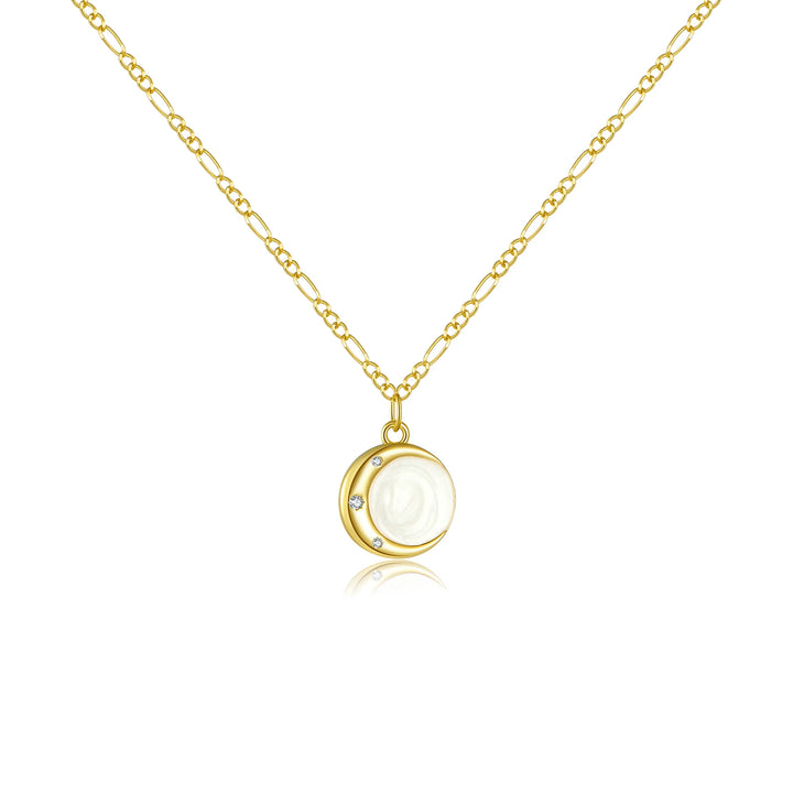Crescent Moon Circle Necklace