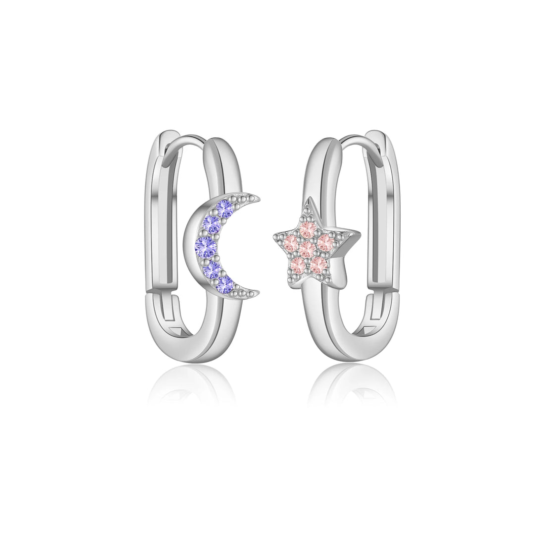 Moon Star Hoop Earrings