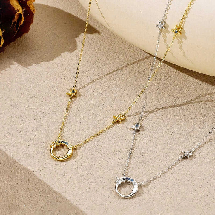 Celestial Star Crescent Moon Necklace