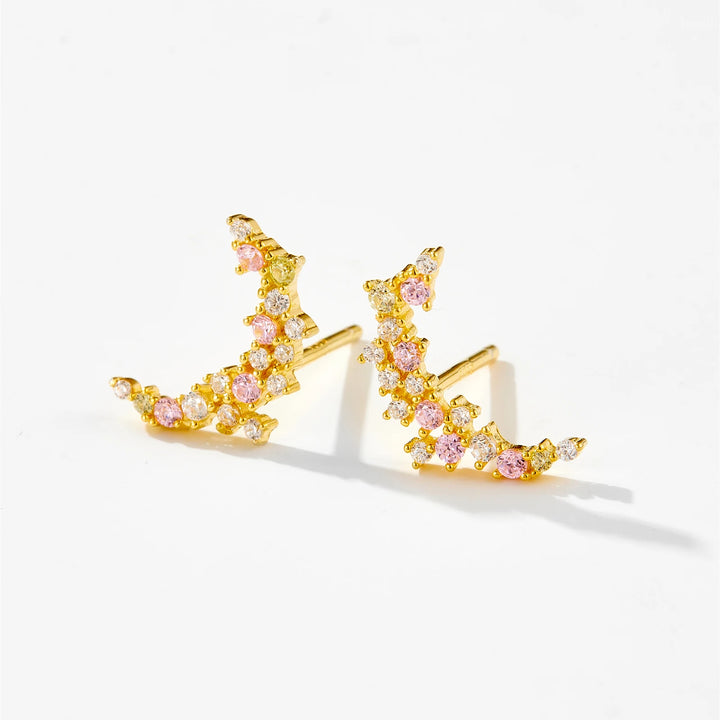 Pink Moon Cluster Earrings