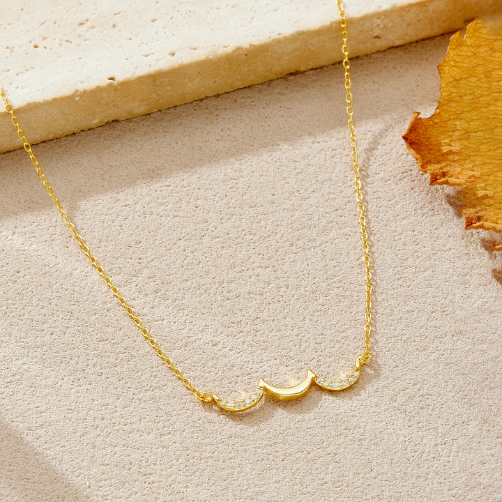 Triple Moon Crescent Necklace