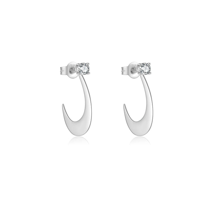 Emerald Crescent Drop Earrings