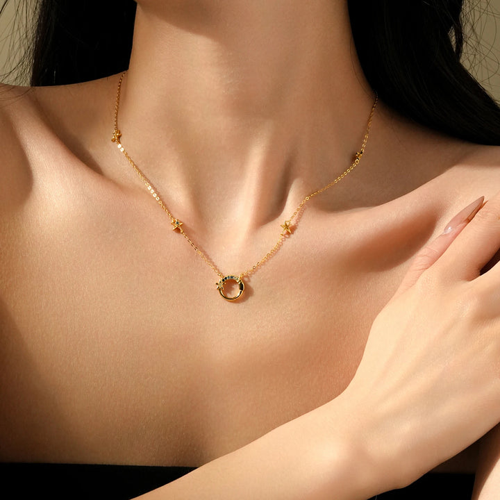 Celestial Star Crescent Moon Necklace