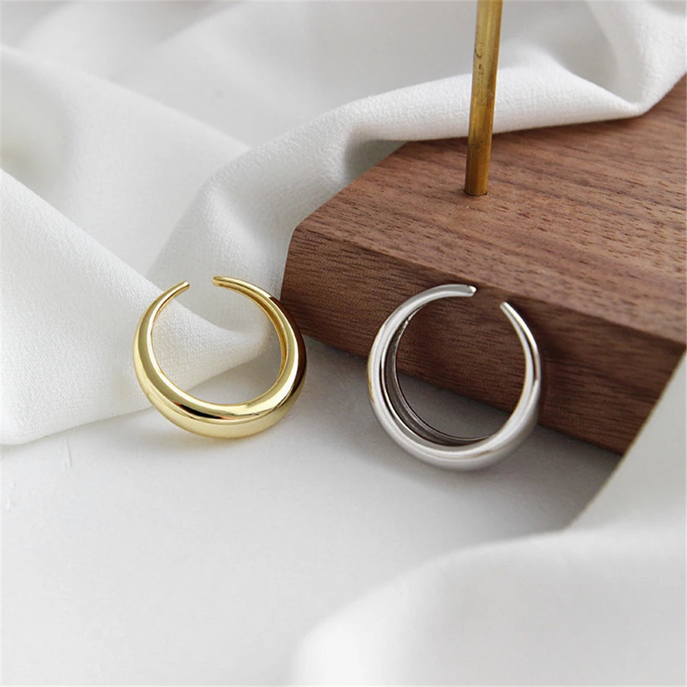 Golden Crescent Bold Adjustable Ring