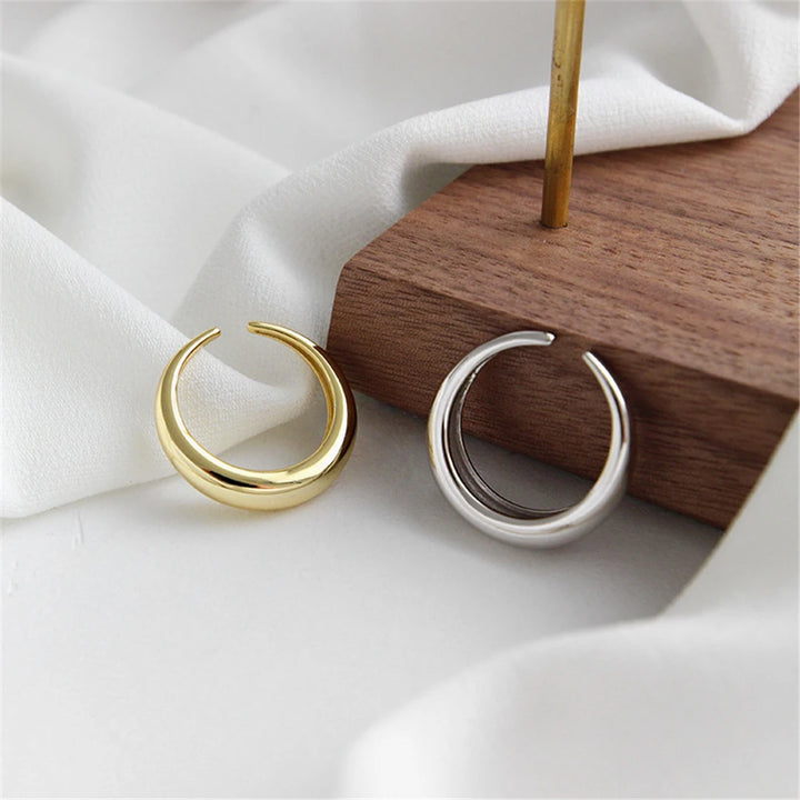 Golden Crescent Bold Adjustable Ring