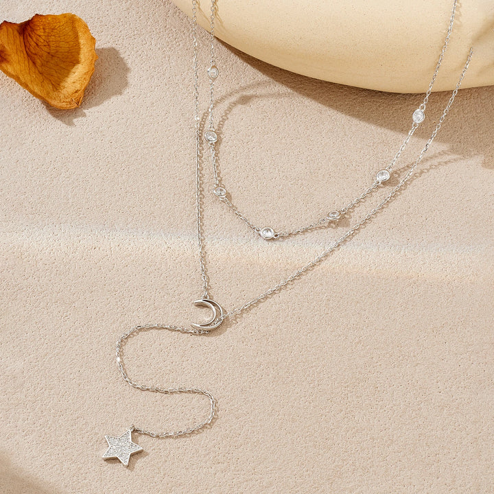 Moon Star Double Layer Necklace