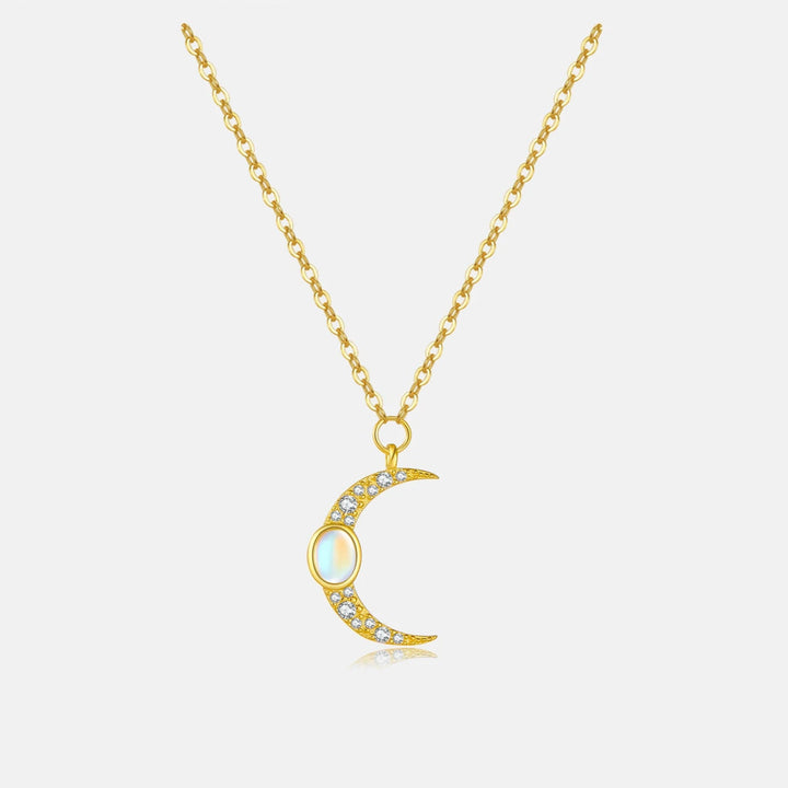 Opal Crescent Moon Necklace