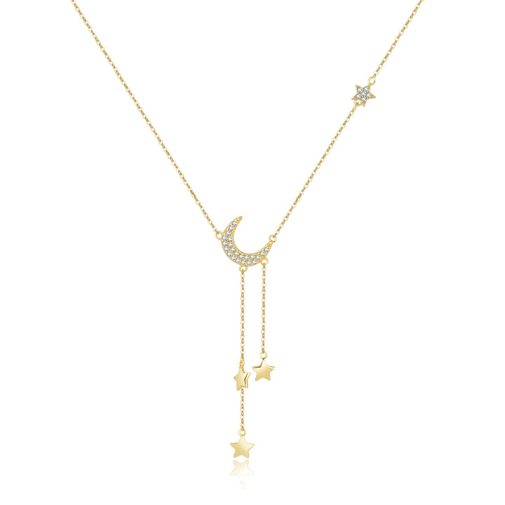 Moon Star Zircon Pendant Necklace