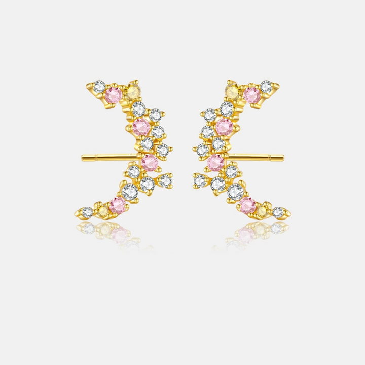 Pink Moon Cluster Earrings