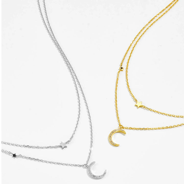 Celestial Moon Star Necklace