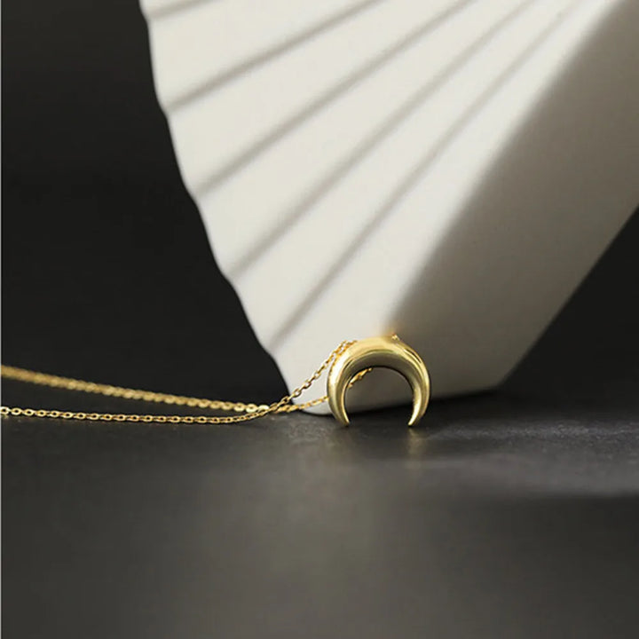 Golden Crescent Moon Necklace
