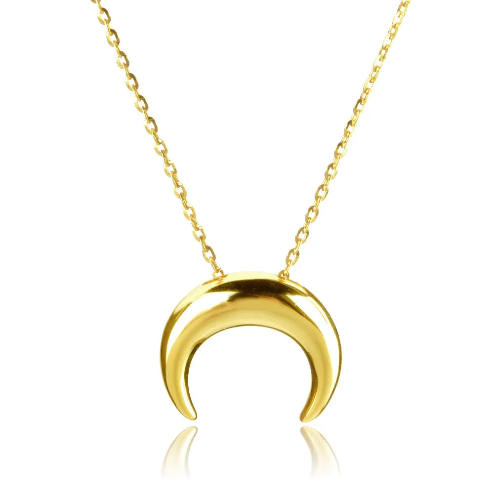 Golden Crescent Moon Necklace