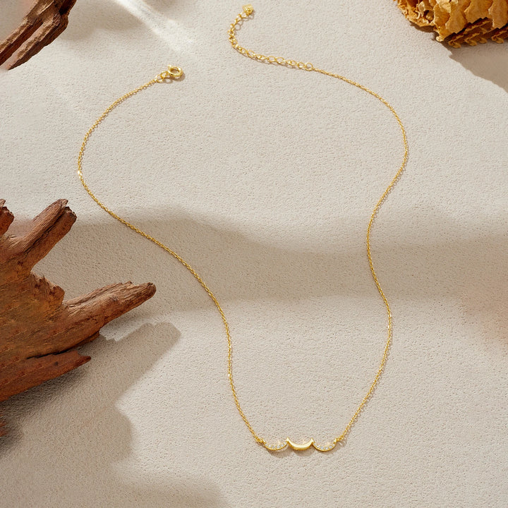 Triple Moon Crescent Necklace