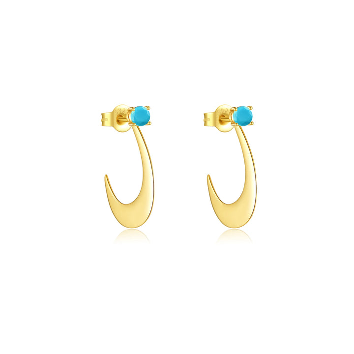 Emerald Crescent Drop Earrings