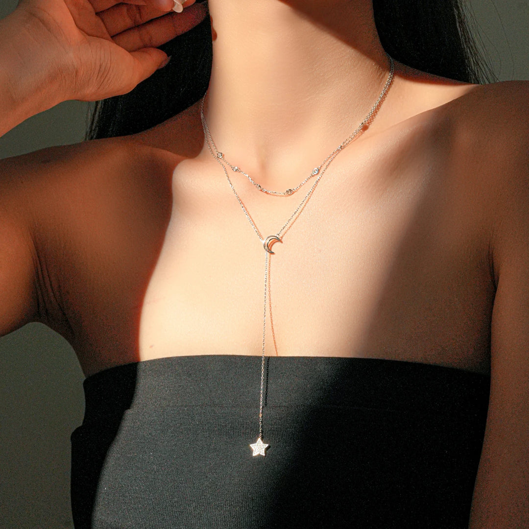 Moon Star Double Layer Necklace