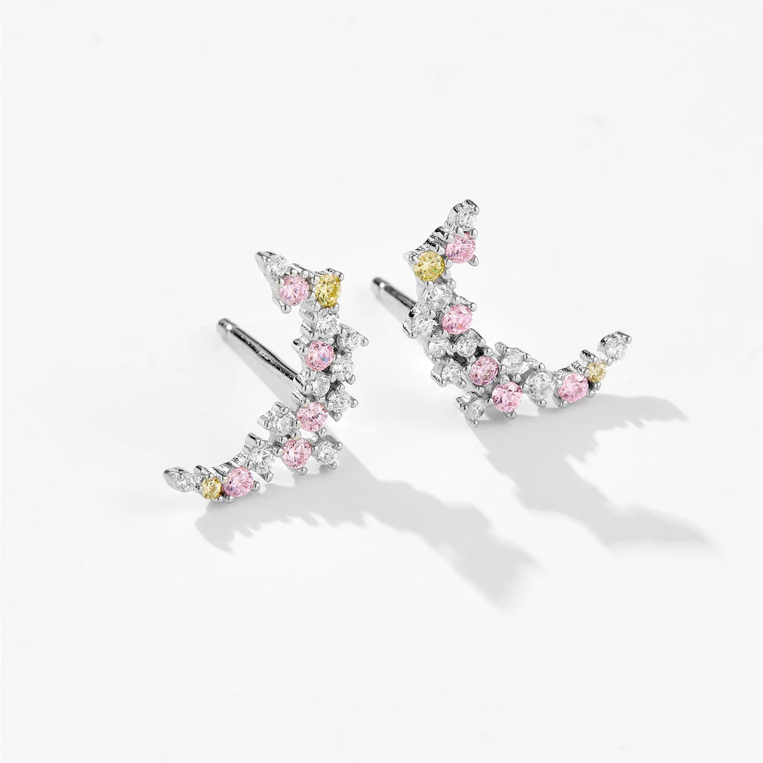 Pink Moon Cluster Earrings