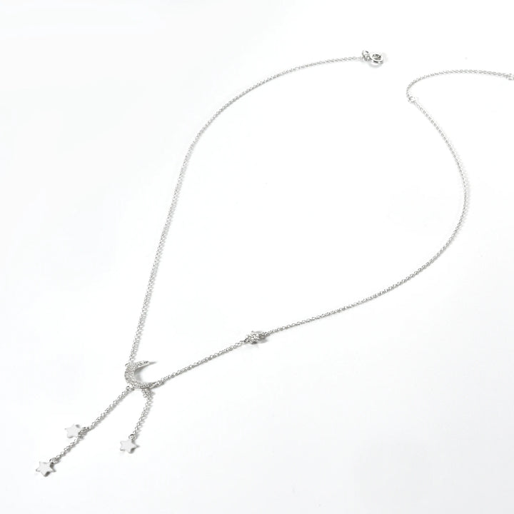 Moon Star Zircon Pendant Necklace