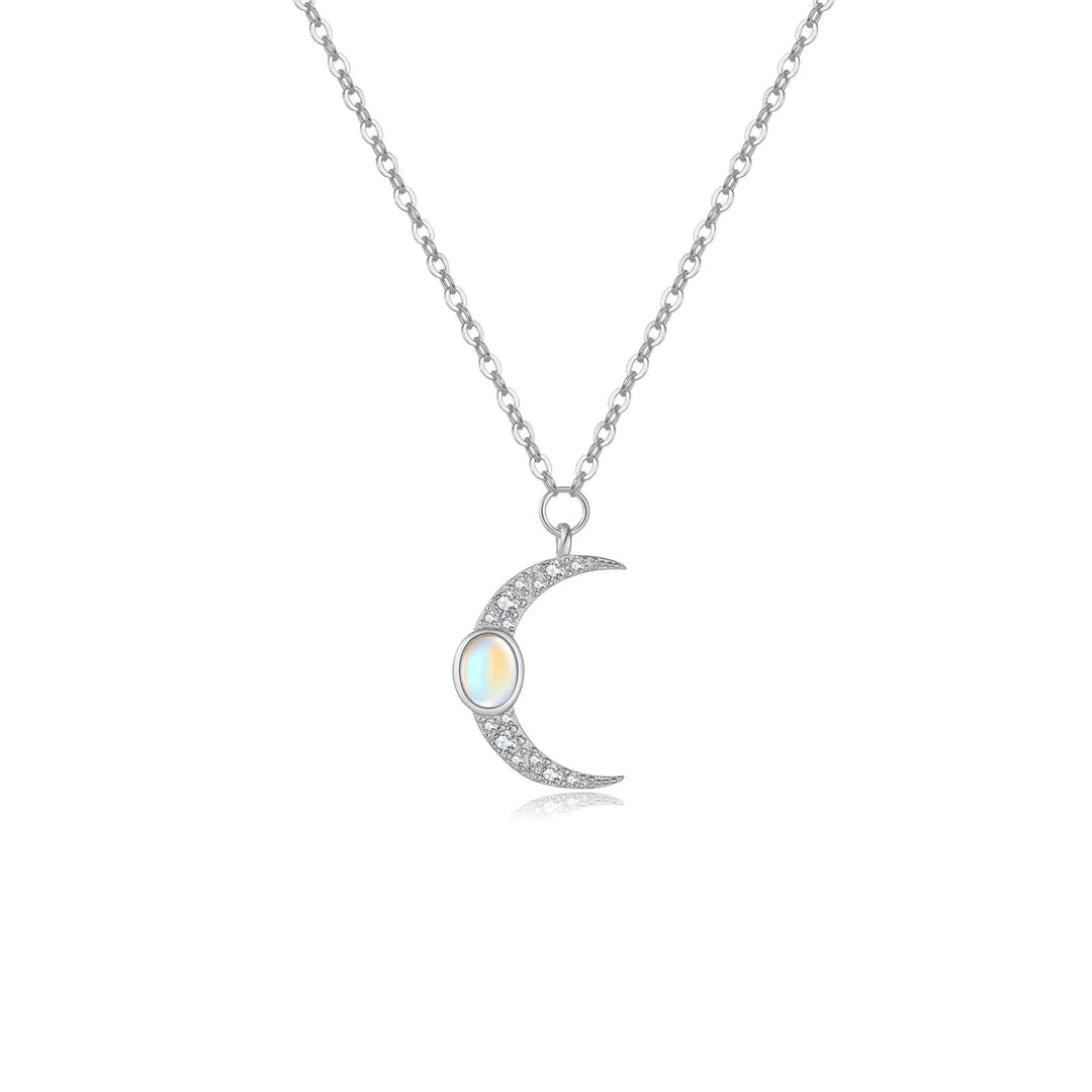 Opal Crescent Moon Necklace