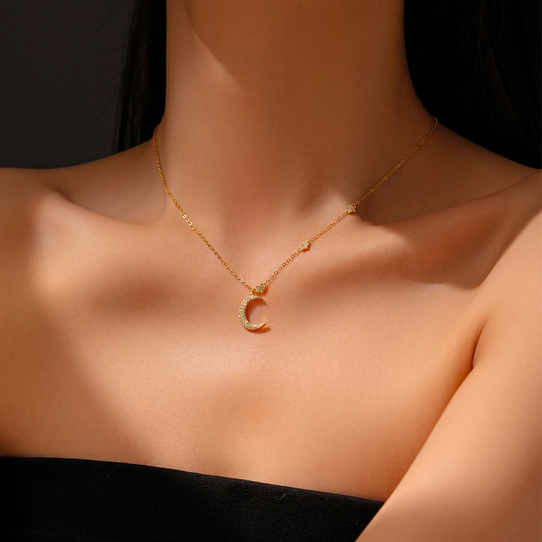 Moon Star Pendant Necklace