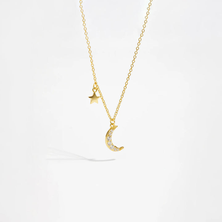 Golden Moon Star Necklace