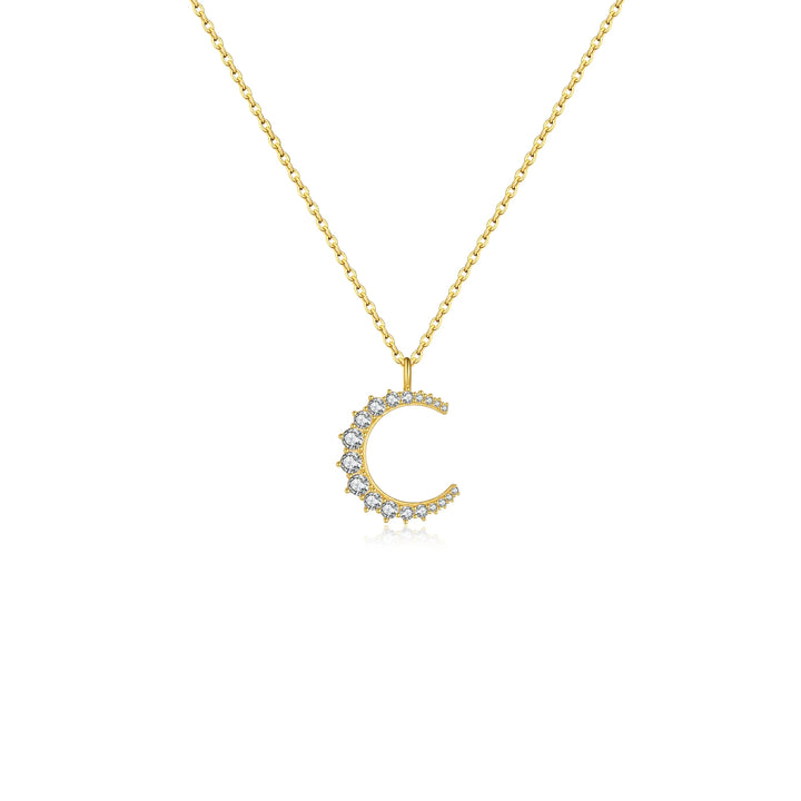 Midnight Blue Crescent Pendant Necklace