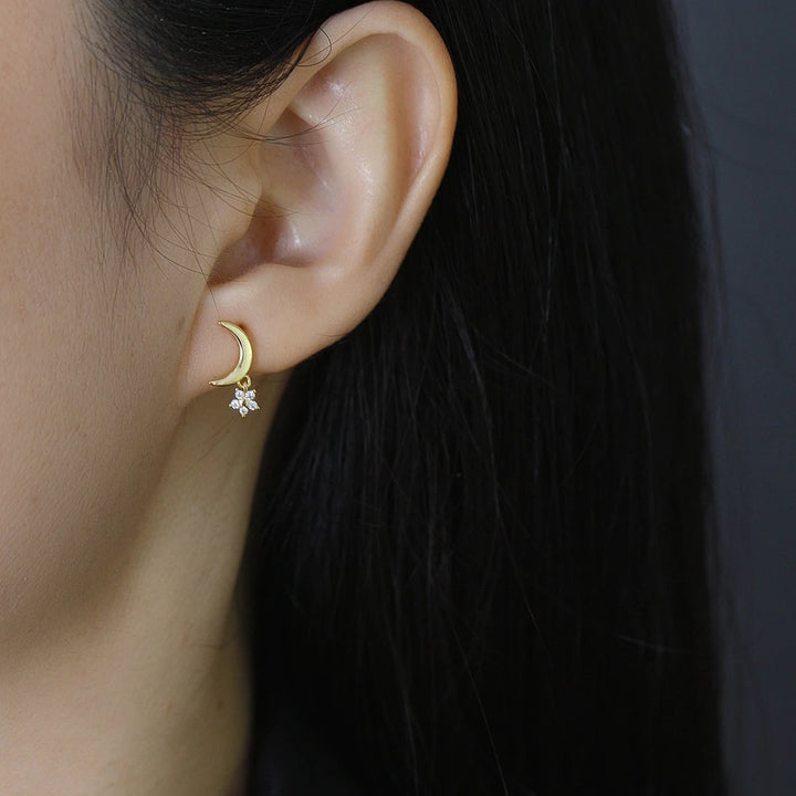 Golden Moon Star Studs