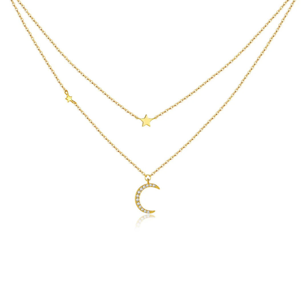 Celestial Moon Star Necklace