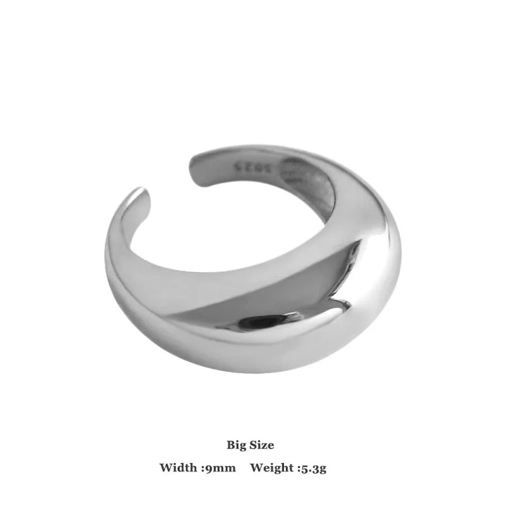 Golden Crescent Bold Adjustable Ring