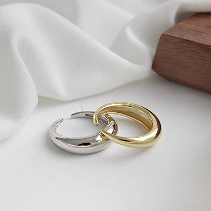 Golden Crescent Bold Adjustable Ring
