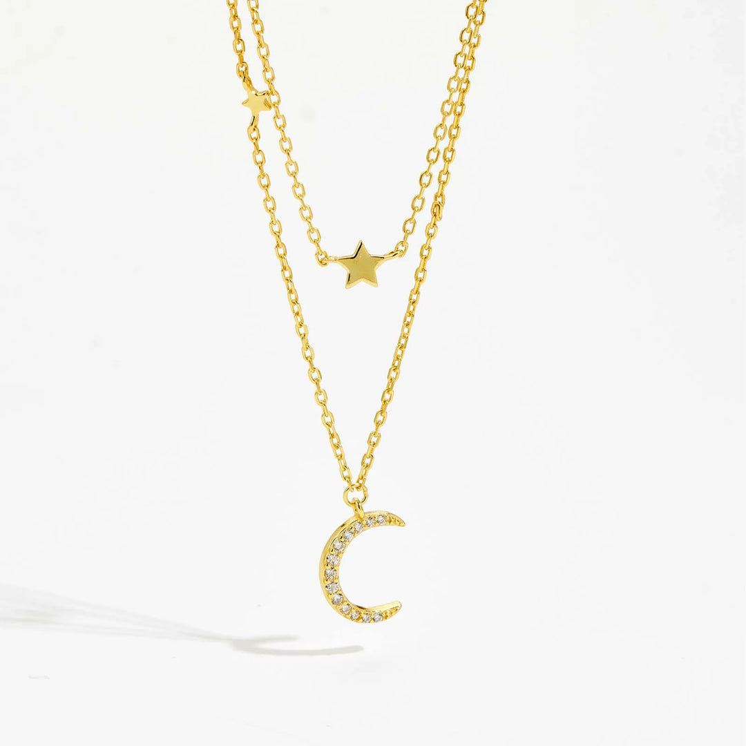 Celestial Moon Star Necklace