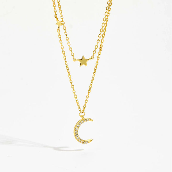 Celestial Moon Star Necklace