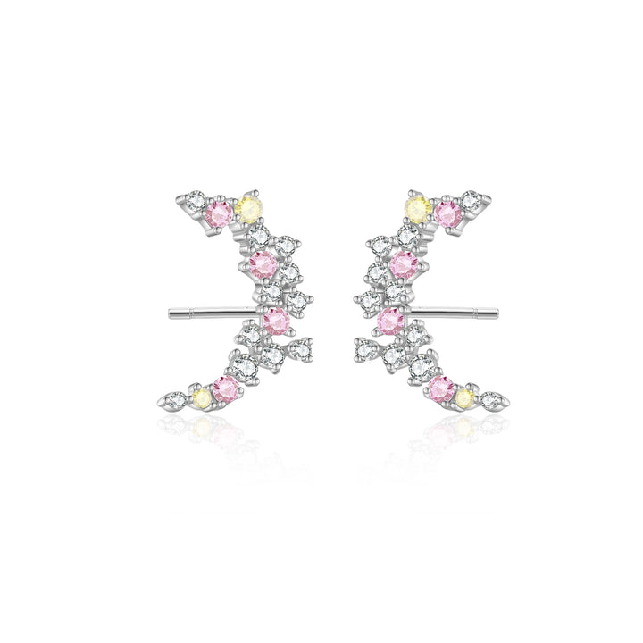 Pink Moon Cluster Earrings