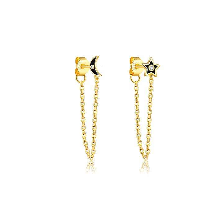 Turquoise Moon Star Earrings