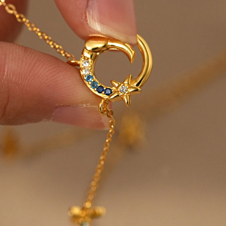 Celestial Star Crescent Moon Necklace