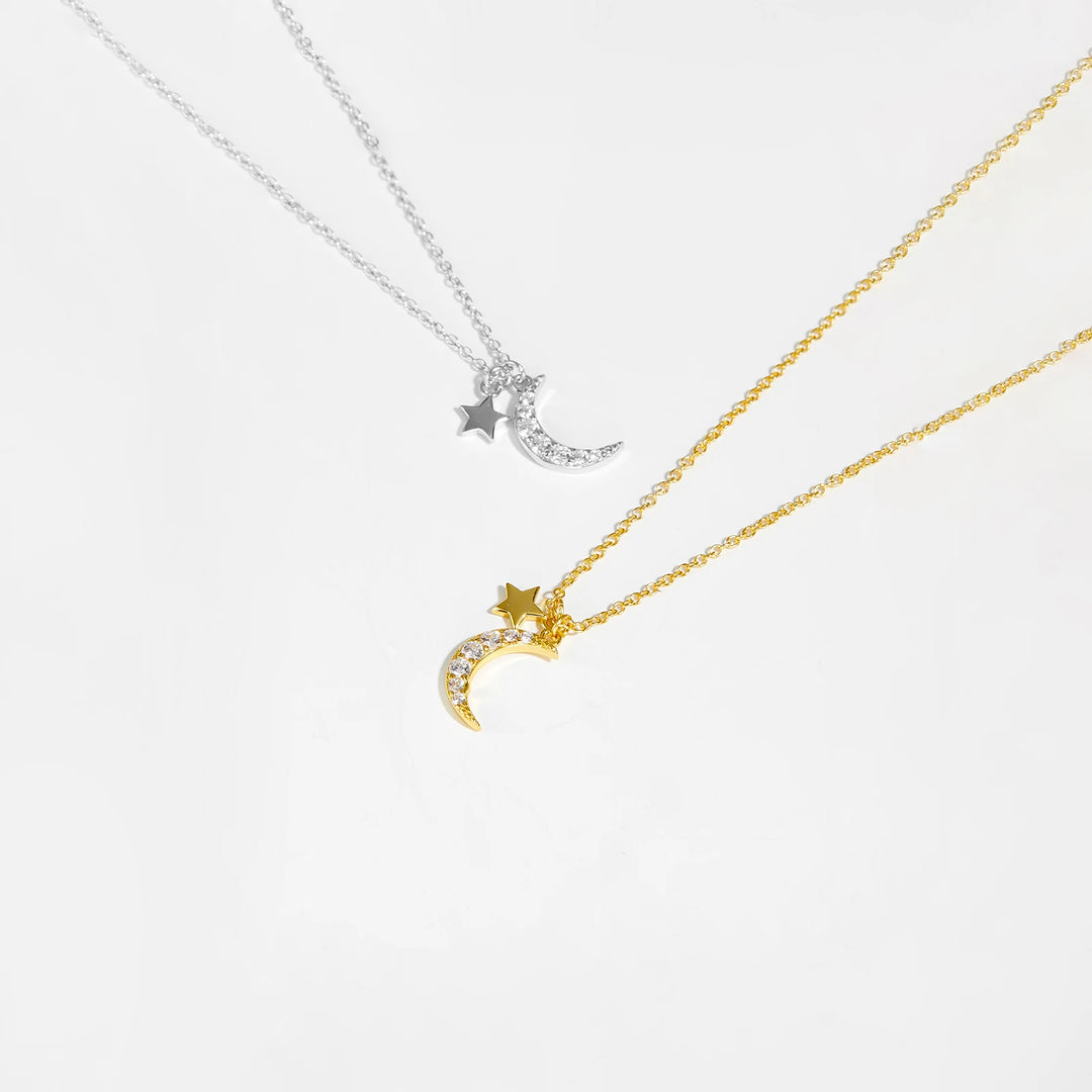 Golden Moon Star Necklace